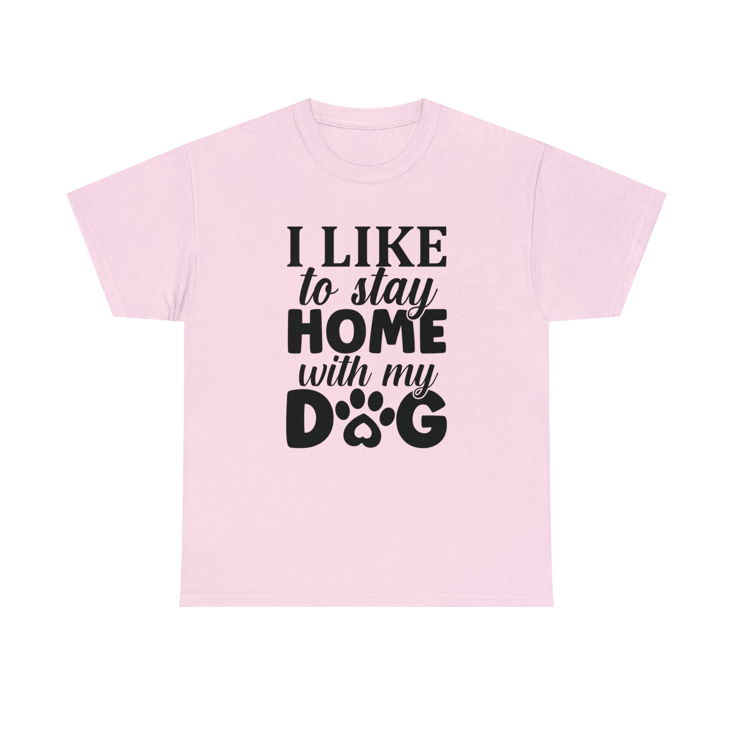 I Like to Stay Home with My Dog Unisex Tee