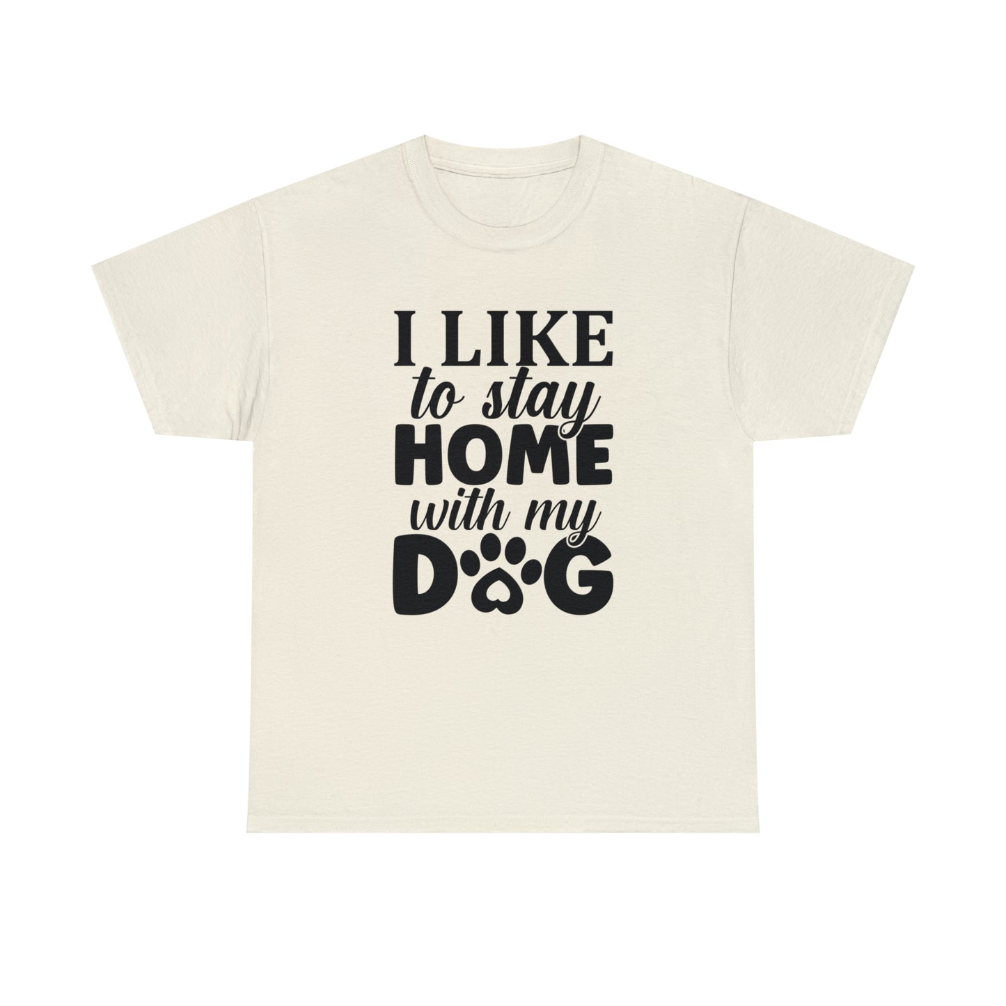 I Like to Stay Home with My Dog Unisex Tee