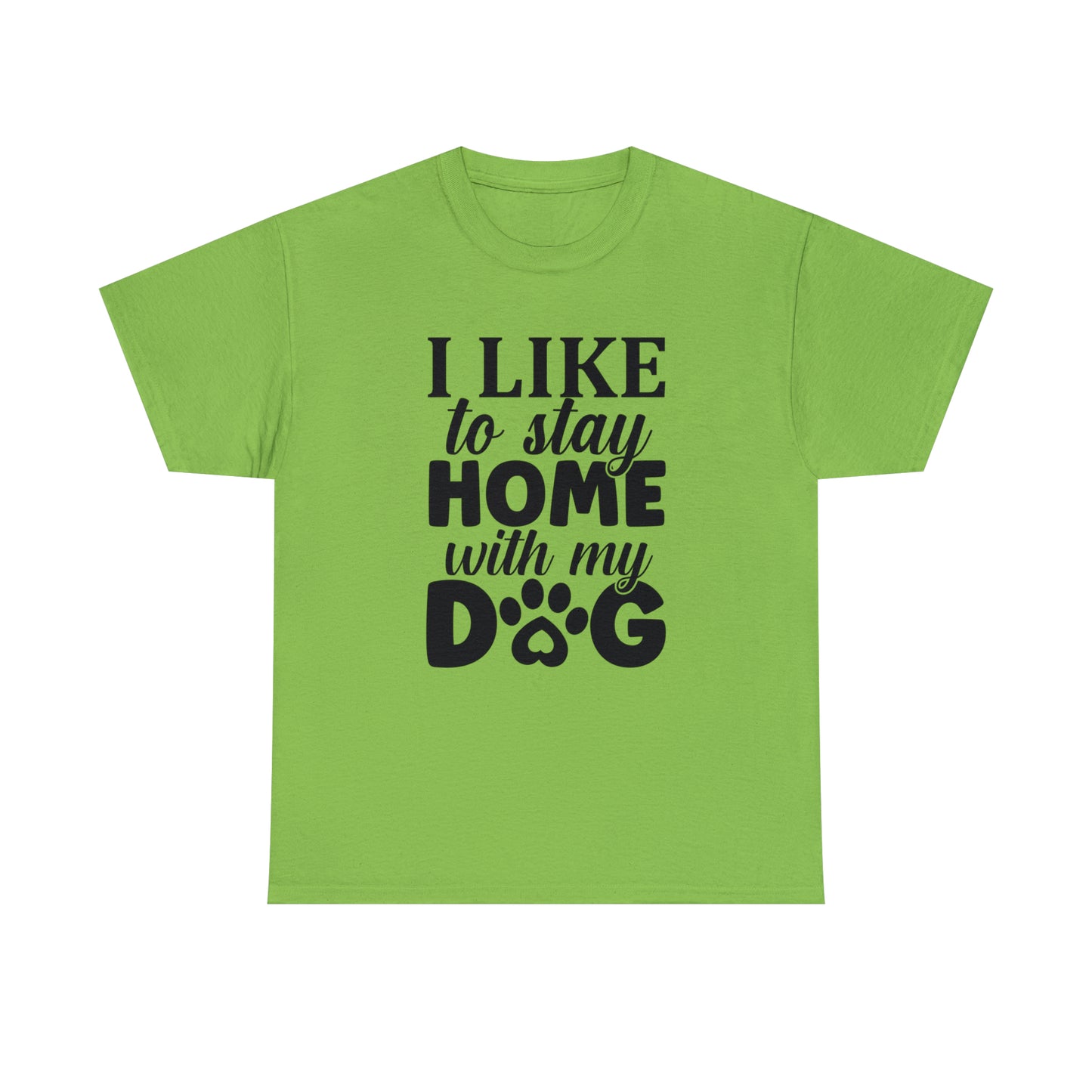 I Like to Stay Home with My Dog Unisex Tee