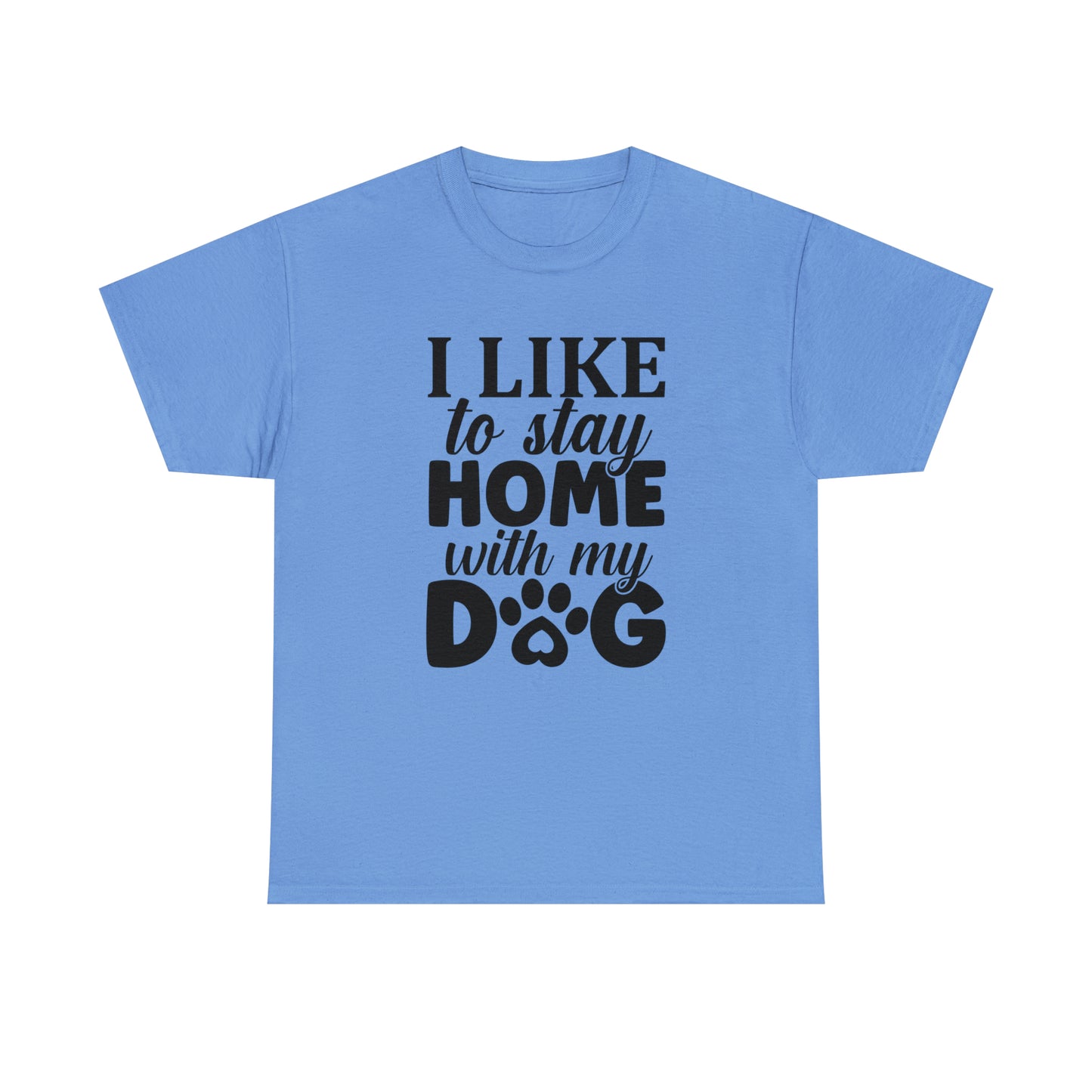 I Like to Stay Home with My Dog Unisex Tee