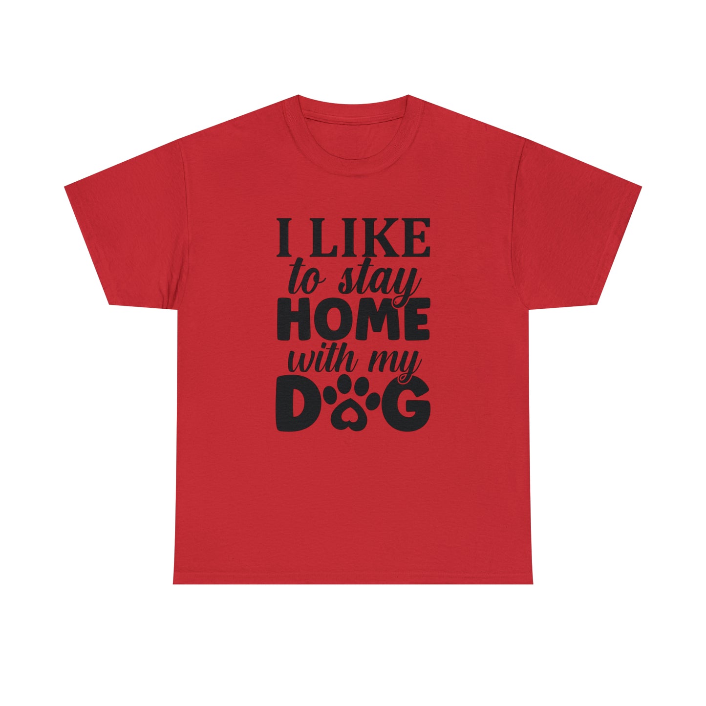 I Like to Stay Home with My Dog Unisex Tee
