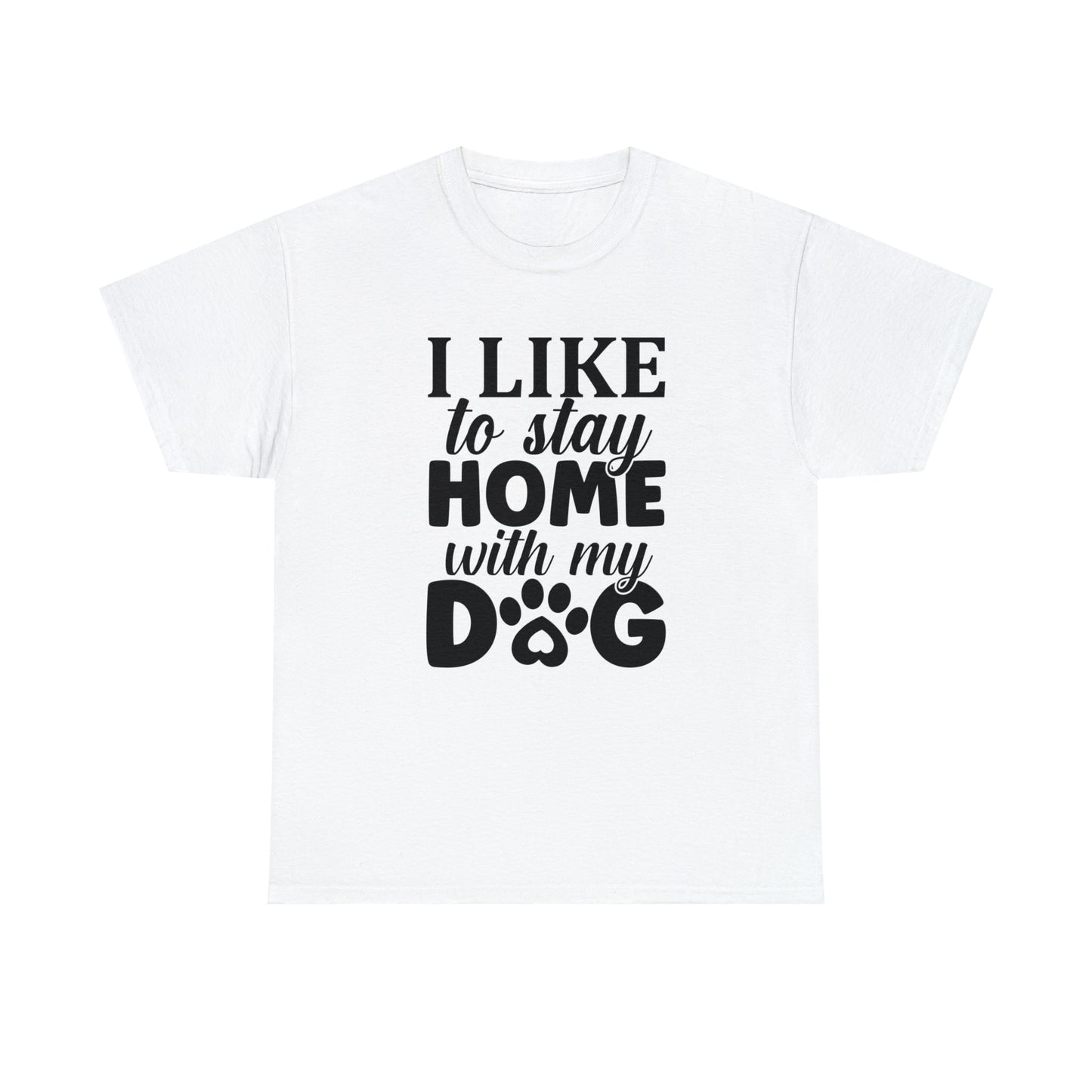 I Like to Stay Home with My Dog Unisex Tee