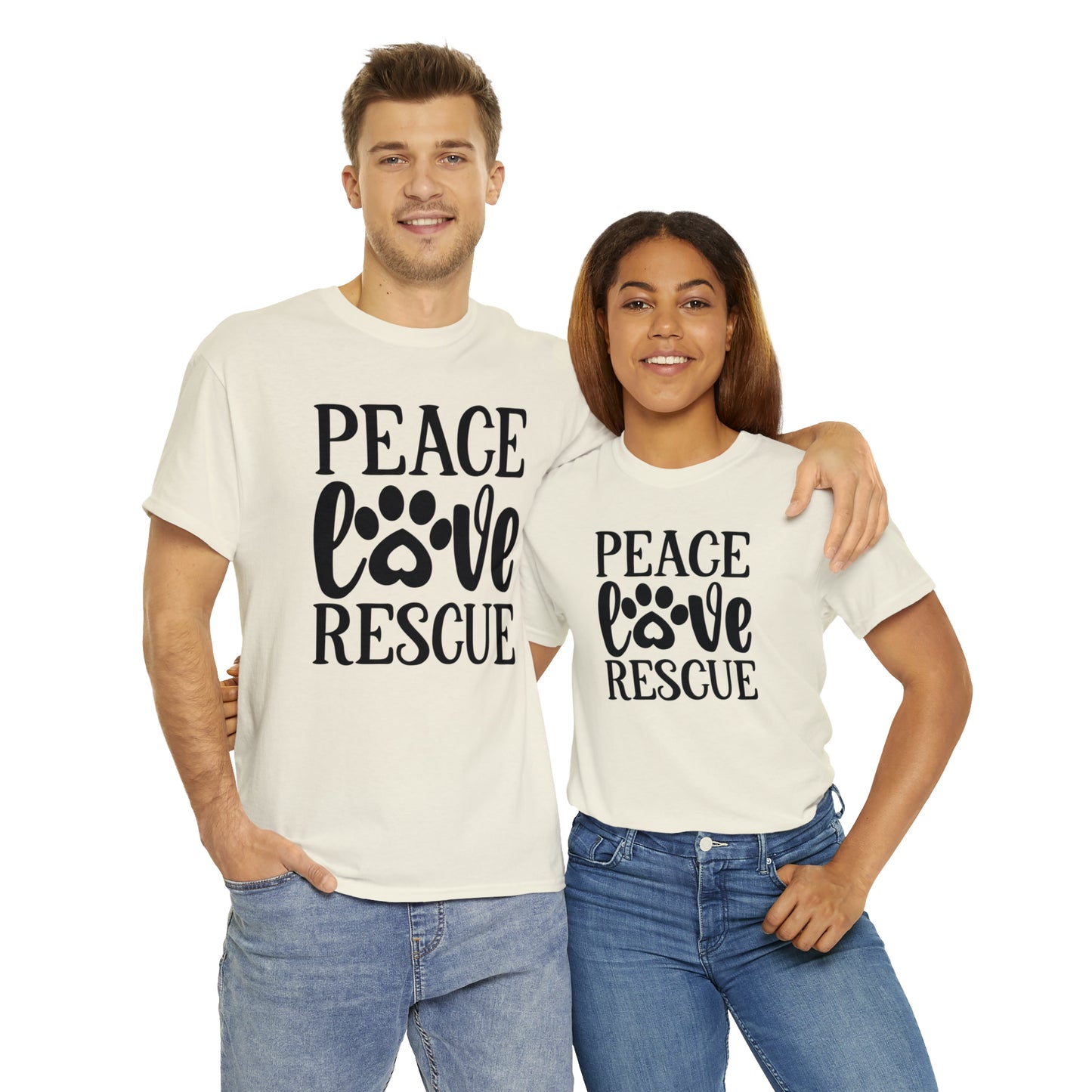 Peace Love Rescue Unisex Tee