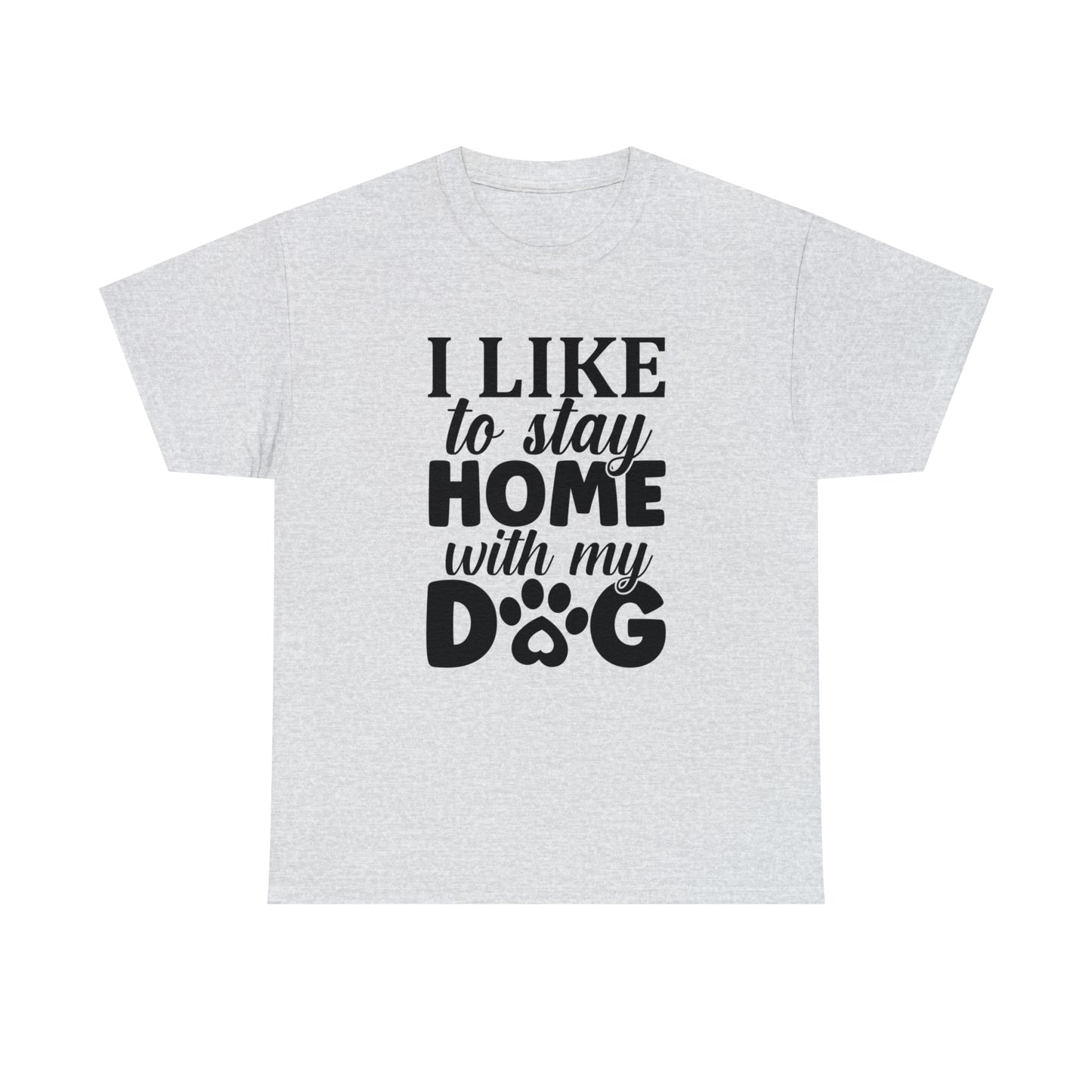 I Like to Stay Home with My Dog Unisex Tee