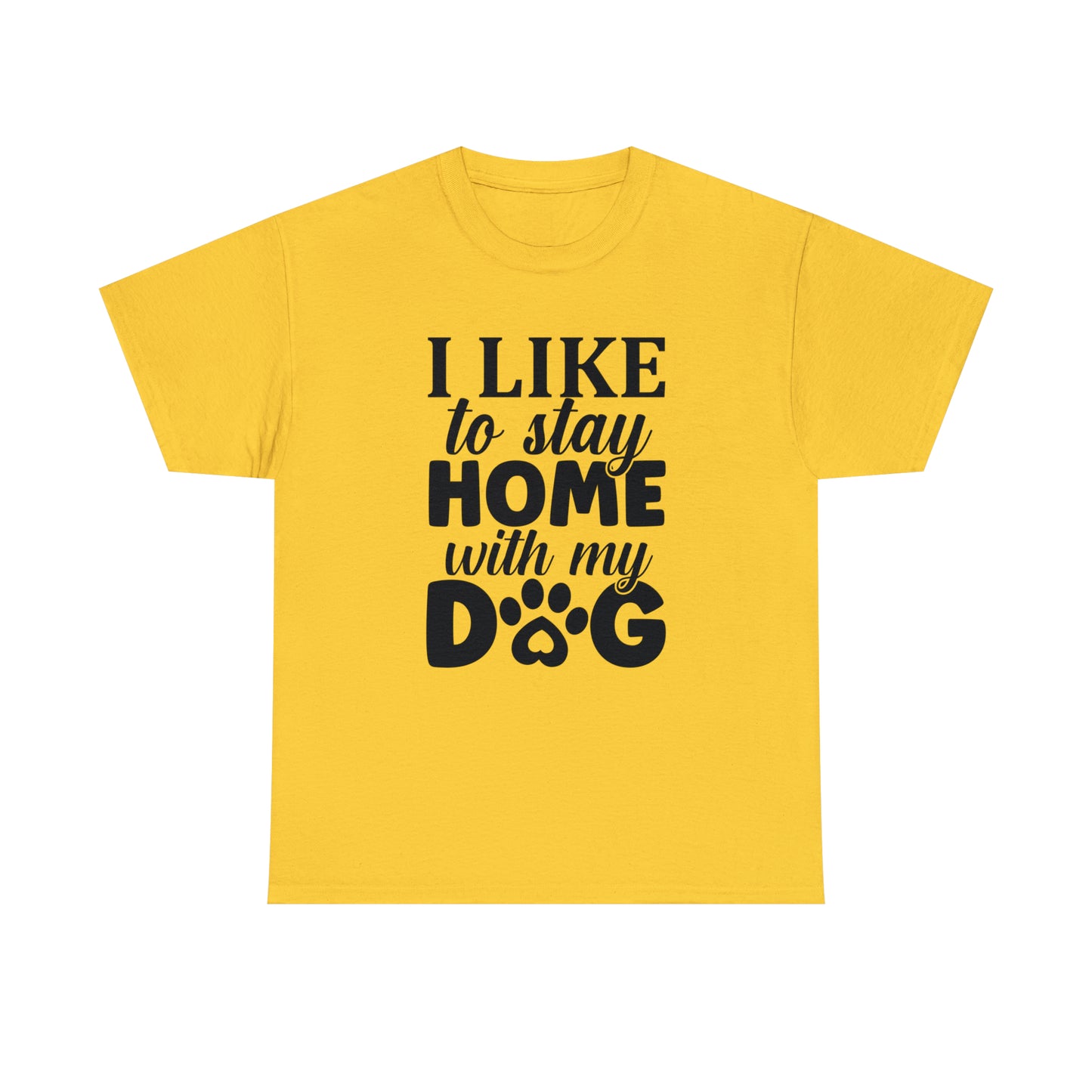 I Like to Stay Home with My Dog Unisex Tee